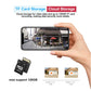 Security camera with solar panel shown with TF card and phone video playback screen
