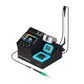 Digital welding station compact setup with display, blue rests, black base, green-tipped iron