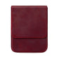Crazy Horse leather pull-out fountain pen cap cover, red, snap-flap front