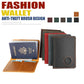 Vintage leather passport card holder set with circular tracker slot in multiple colors