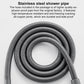 Coiled stainless steel shower hose pipe, dark gray, flexible braided look