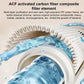 Shower filter cartridge with pleated filter screen and blue water flow, PP cotton