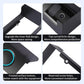 Black doorbell rain cover bracket with frosted texture, reserved screw holes, curved top brim