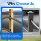 Rope ring bracket with circular loop and mounting plate on wooden post