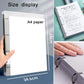 A4 four-hole document storage folder holding a sheet for size display