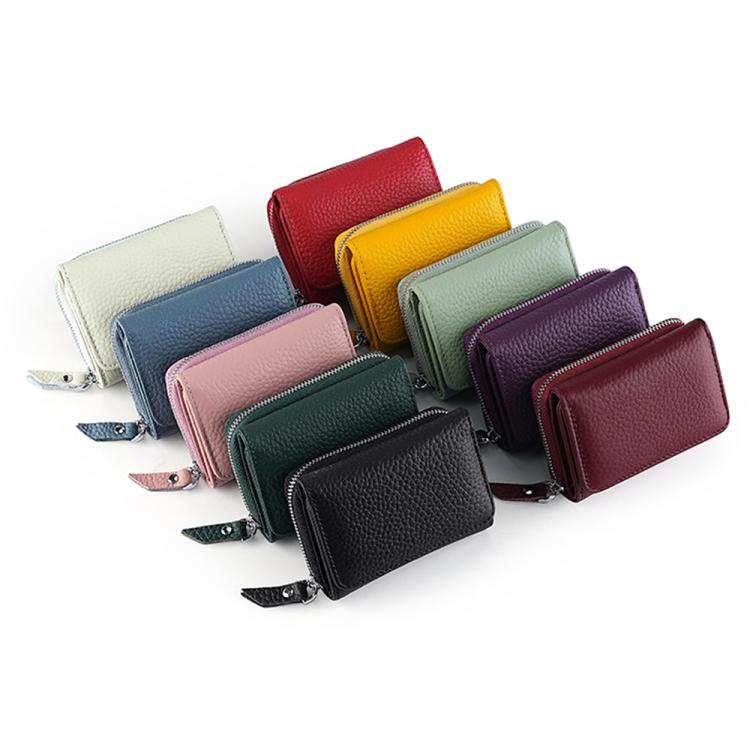 Set of colorful RFID multifunction storage bags with flap and zipper pulls