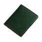 Top-grain cowhide coin purse, dark green pebbled leather, stitched edges