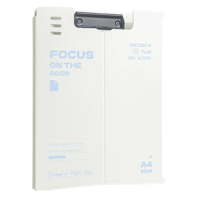 A4 standing file board writing pad, vertical, beige with black clip and A4 backing