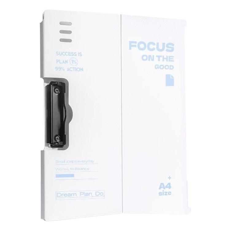 A4 standing file board writing pad, horizontal, white with black clip and A4 backing