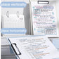 A4 standing file board writing pad holding paper, showing vertical and horizontal setup