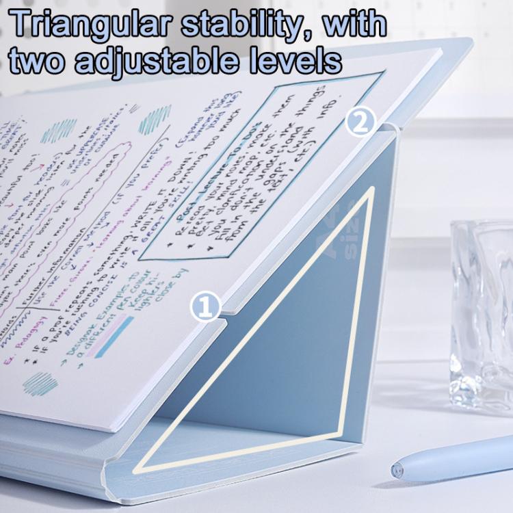 Blue A4 standing writing board with adjustable angle levels for writing