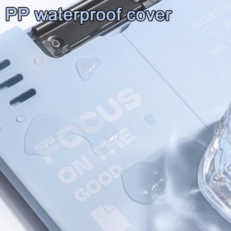 Blue A4 standing writing board with waterproof PP cover for the writing area