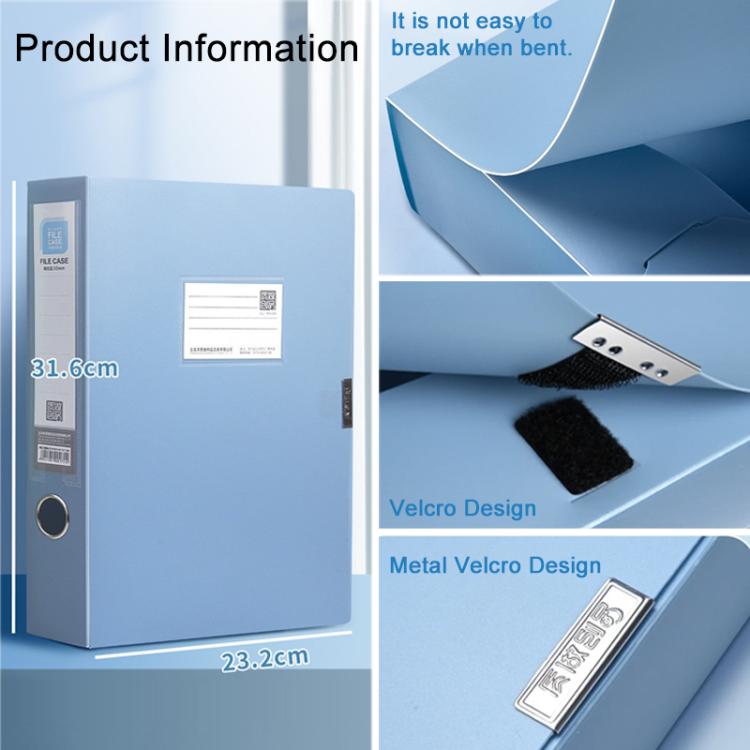 PP Thickened A4 Foldable File Storage Box, 3.5cm, 5.5cm, 7.5cm, 2.0cm