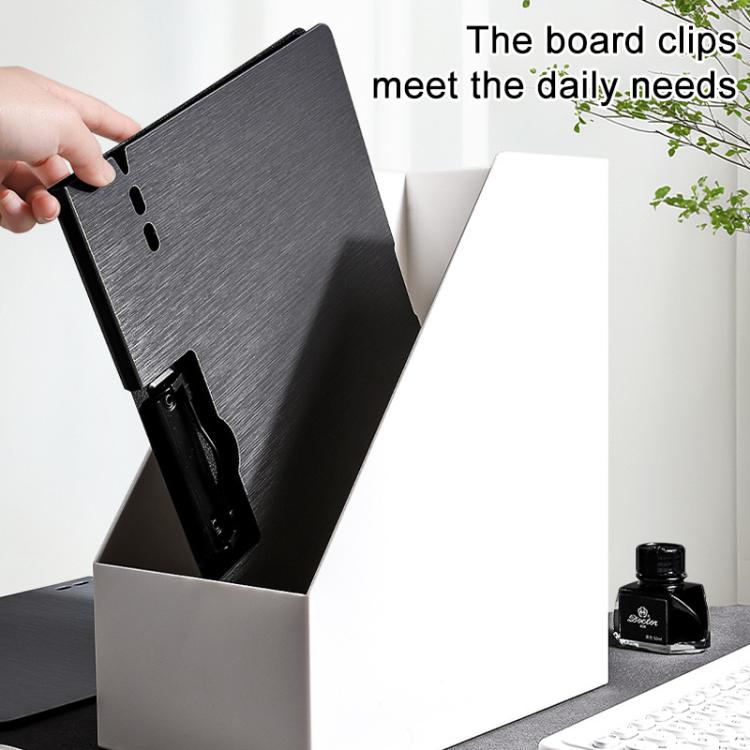 A4 foldable file board with metal clip, holding stacked papers