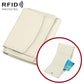Ivory short genuine leather RFID wallet with snap flap and card slots