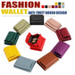 Small genuine leather bifold wallets in multiple colors with snap flap closure