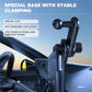 Car phone holder clamp with black screen grip and extension rod attached to dash
