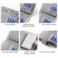 Loose-leaf notebook passport holder with card slots and pen-clip rings on textured cover