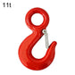 Red alloy steel lifting clevis hook with pin, 11T rated