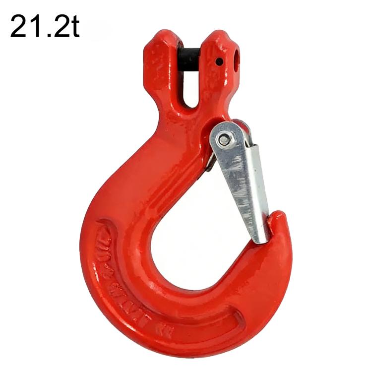 21.2-ton red alloy lifting clevis hook with steel safety latch