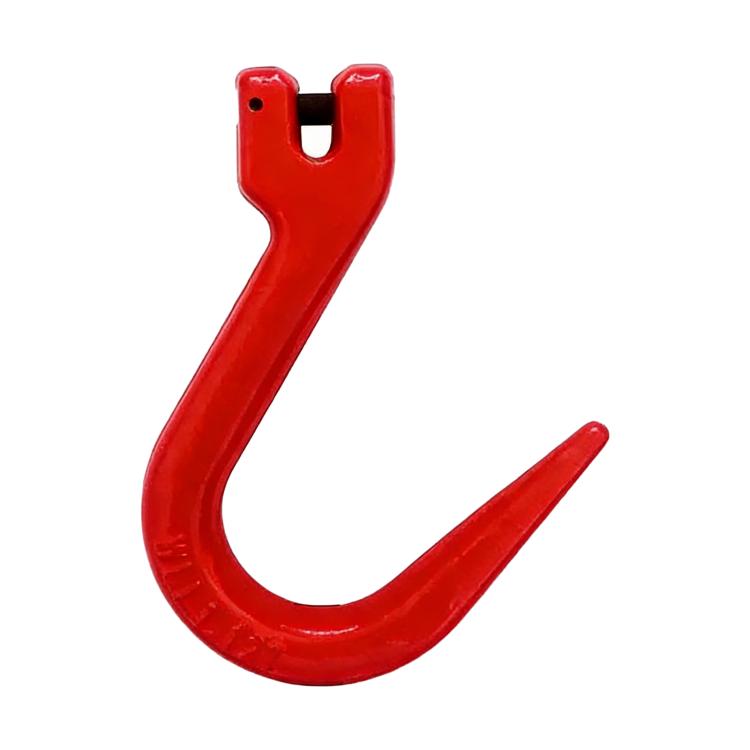 Red alloy lifting clevis hook with open throat