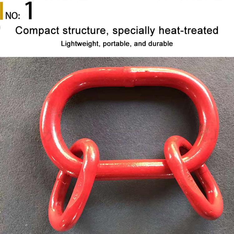 Red alloy lifting sling clevis hook with large open eye