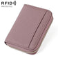 Gray-purple ultra-thin RFID anti-theft card bag with zippered edge