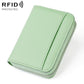 Light green ultra-thin RFID anti-theft card bag with zippered edge