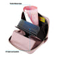 Light pink RFID anti-theft card bag open with multiple bank card pockets