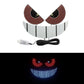 Car LED devil-eye light strip with glowing red eyes and white arc underlights
