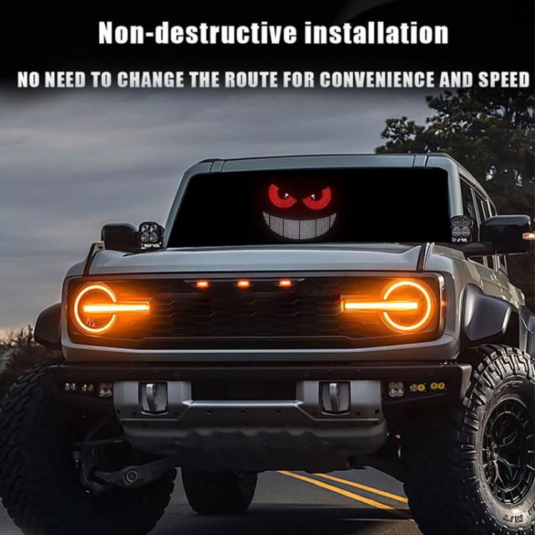 Car LED devil-eye lights with red center eyes and orange glowing front accents