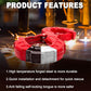 Red S-shaped towing hook with protective grip housing and metal locking pin