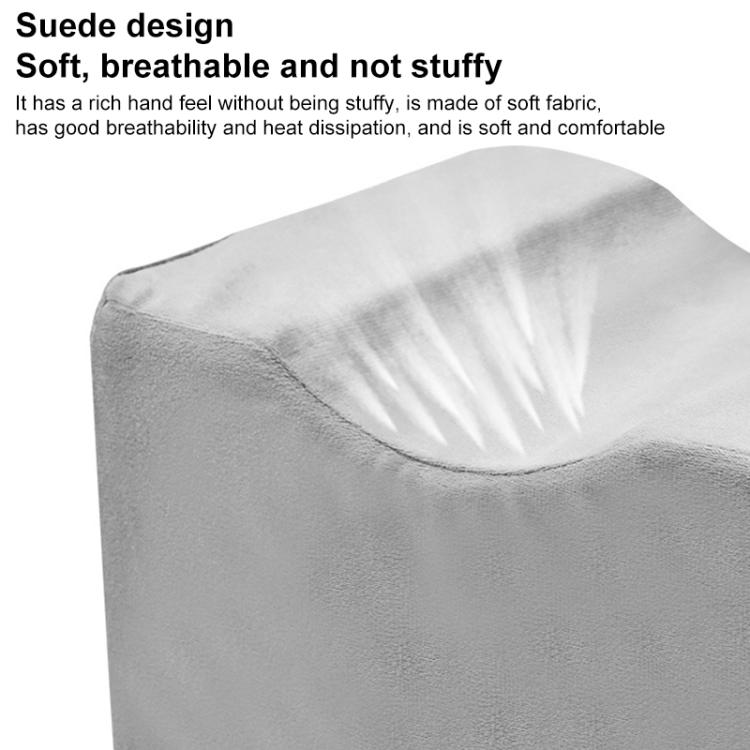Gray suede-style fabric knee support pad pillow, curved wedge top