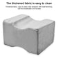 Gray side-lying knee support pad pillow with thickened fabric cover and stitched seam