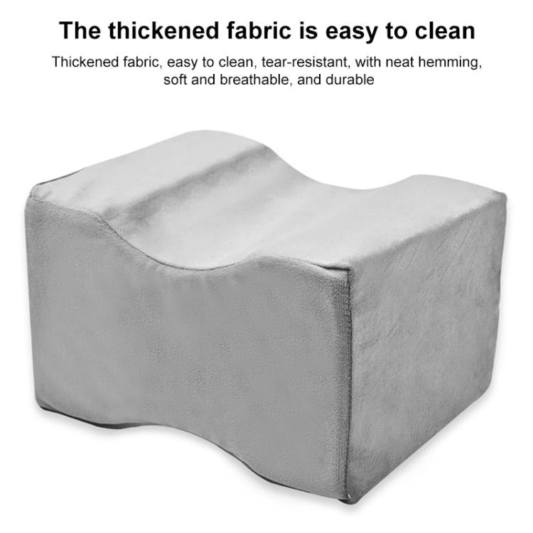 Gray side-lying knee support pad pillow with thickened fabric cover and stitched seam