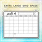 Extra large monthly calendar magnetic refrigerator message board with wide grid