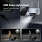 Solar PTZ security camera with 3MP color night vision, white dome body and solar panel