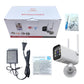 Boxed WiFi smart security camera kit with white PTZ bullet camera and accessories