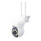White dome-style security camera with two antennas, side view
