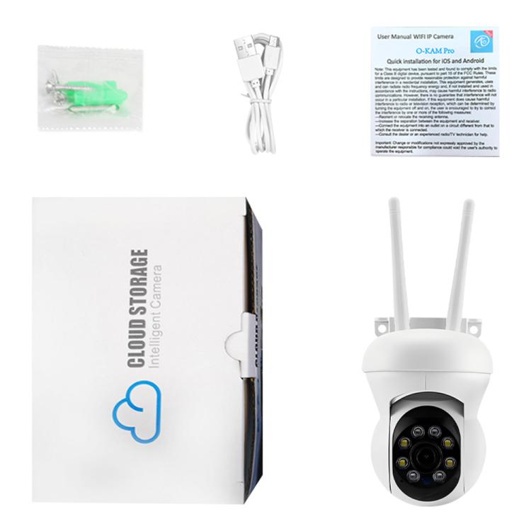 White 360-degree surveillance dome camera with two antennas and manual