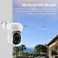 White weatherproof security camera with raindrop-style waterproof housing