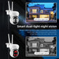 White security camera with dual-light night vision and infrared LEDs