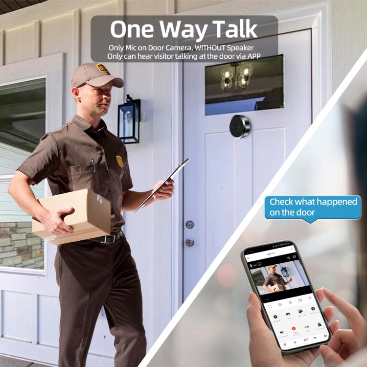RH-PD9 video doorbell with indoor screen display, door camera, and smartphone app