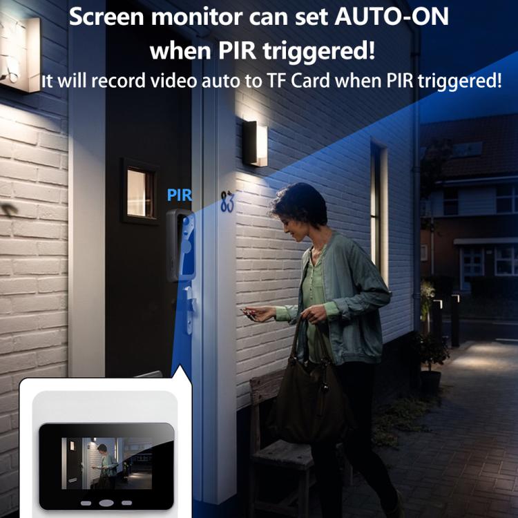 Outdoor video doorbell intercom with gray exterior camera and screen monitor