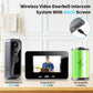 Wireless video doorbell intercom system with exterior camera, screen monitor, battery