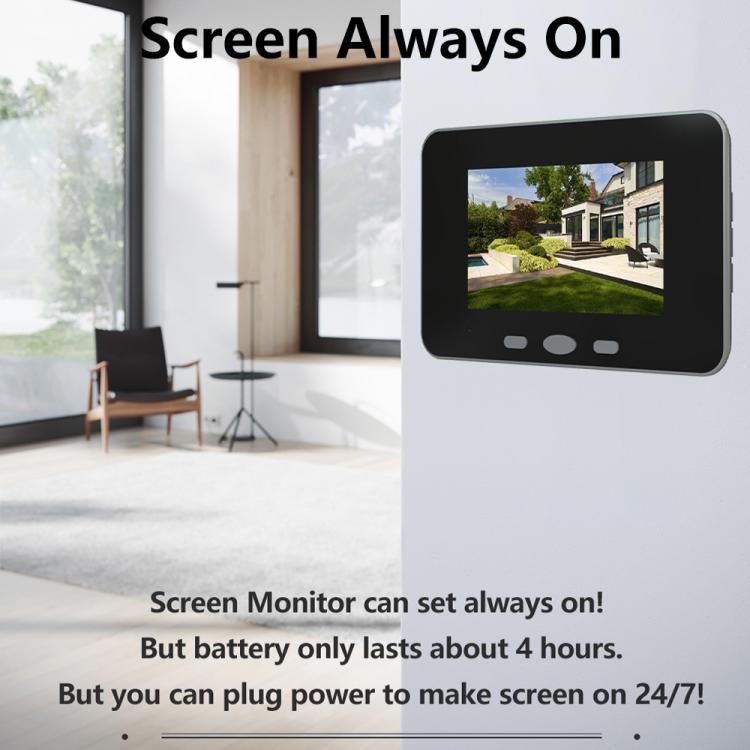 Indoor screen monitor for video doorbell intercom with gray display frame
