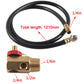 Black air hose with brass connectors and tank valve fitting for repairs