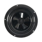 Black ceiling vent fan underside with central hub and three-blade fan