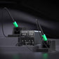 Dual soldering station control panel with two green-handled irons