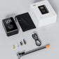 Portable digital car tire inflator pump with screen, hose, and nozzle adapters